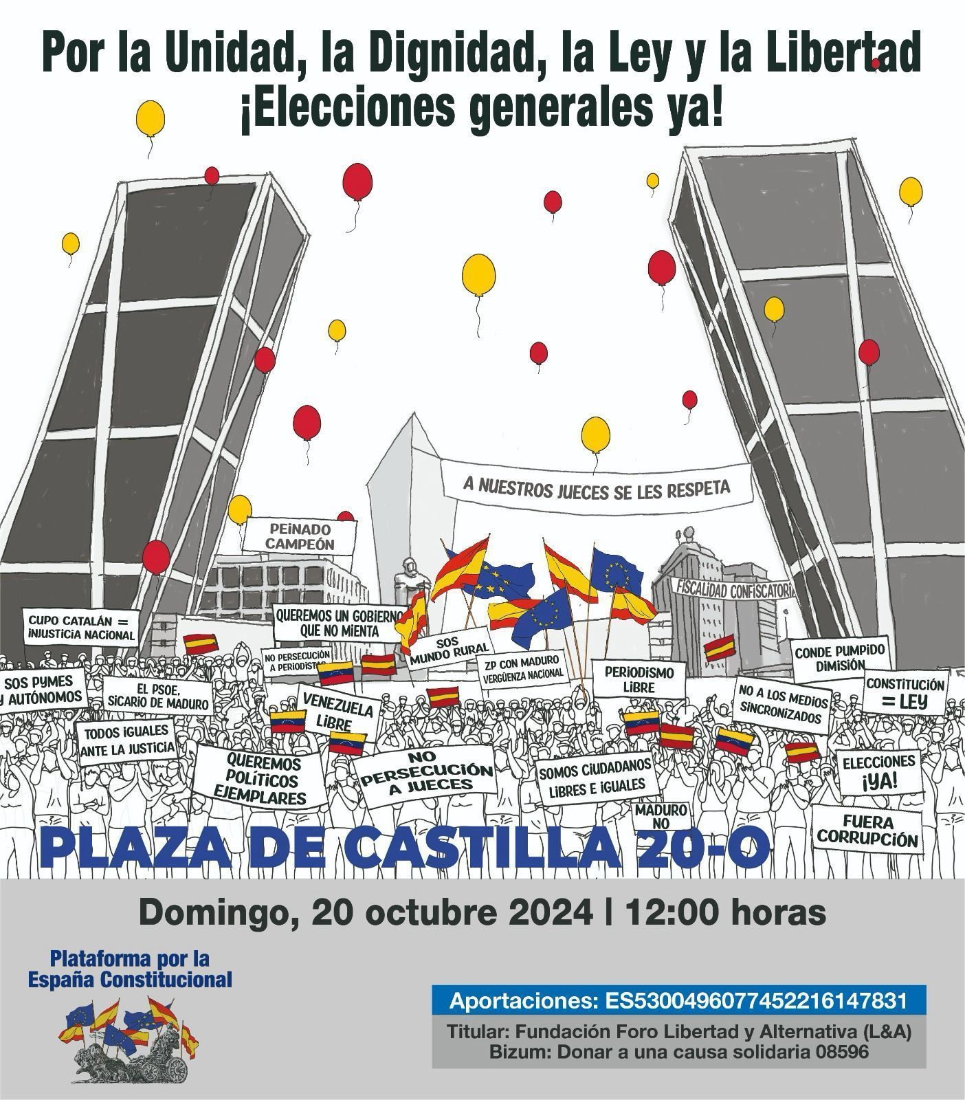 20-O: Concentración de Madrid de la Plataforma por la España Constitucional