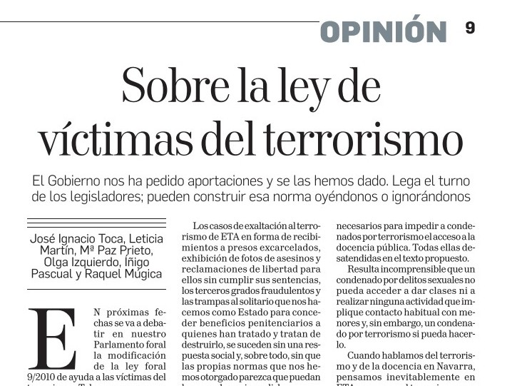 Artículo de ANVITE sobre la ley de víctimas