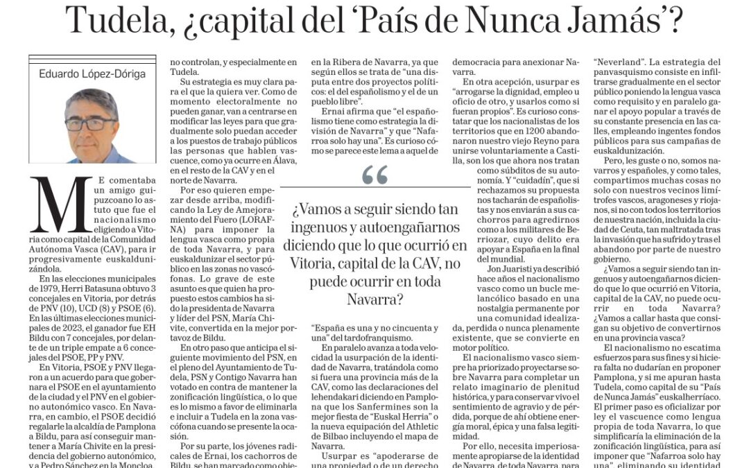 Tudela ¿capital del país de nunca jamás?