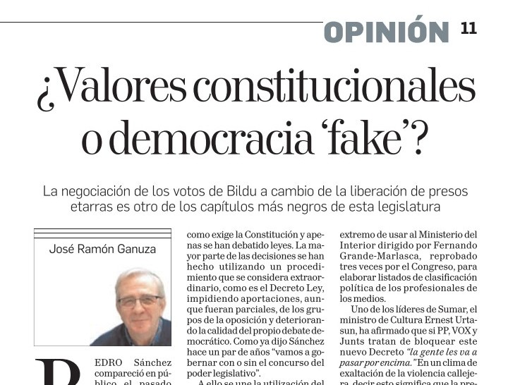 ¿Valores constitucionales o democracia «fake»?