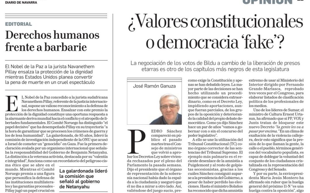 ¿Valores constitucionales o democracia «fake»?